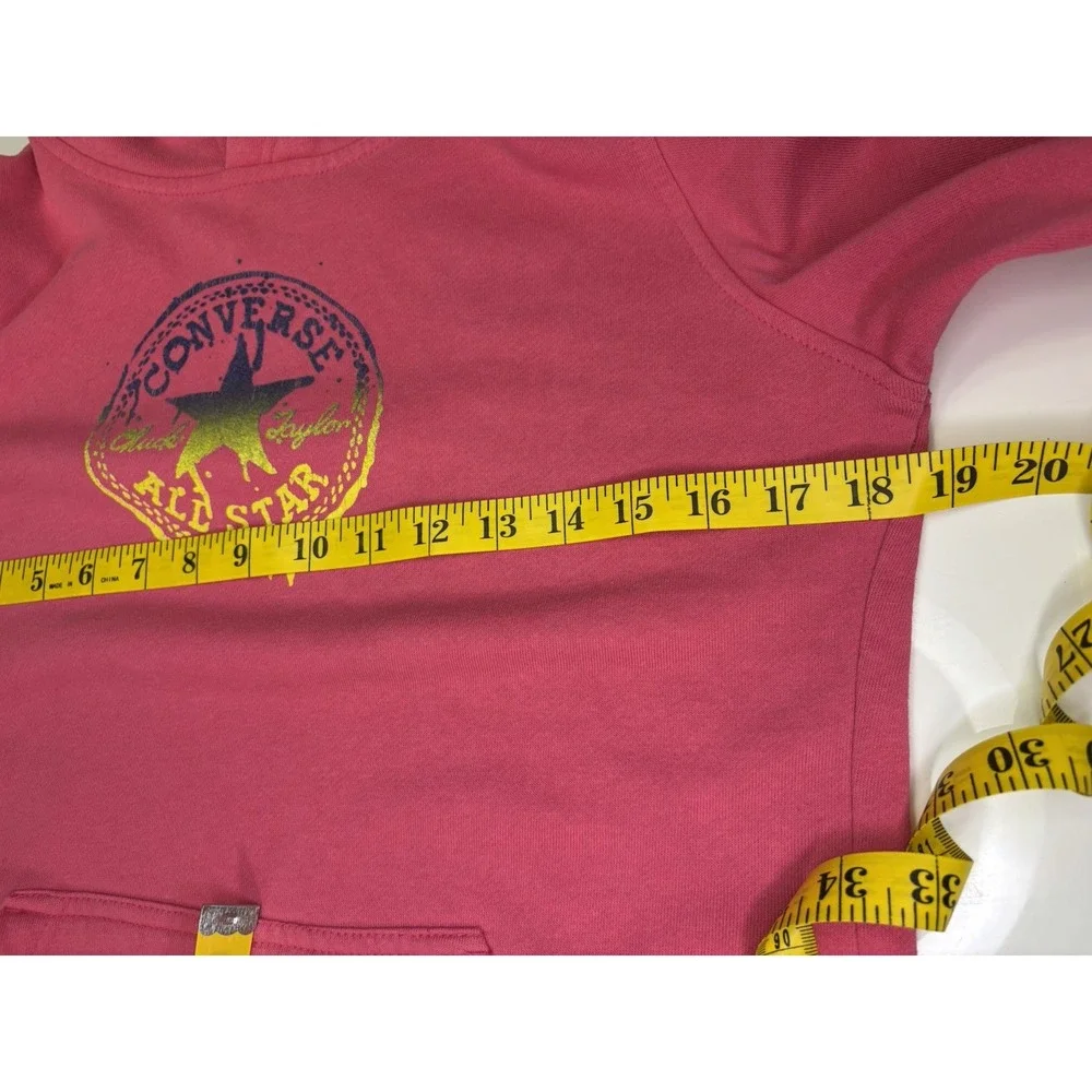 Converse Pullover Hoodie Youth XL Hot Pink Hooded Sweater Long Sleeve Graphic